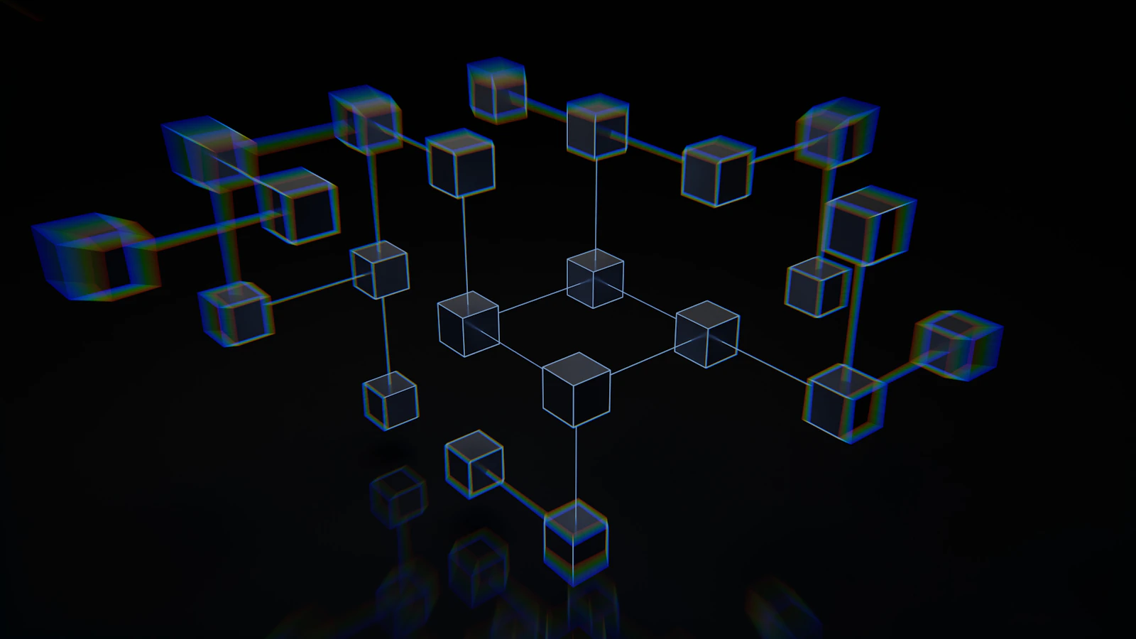 Visualização abstrata de fluxos de dados em tons de violeta
